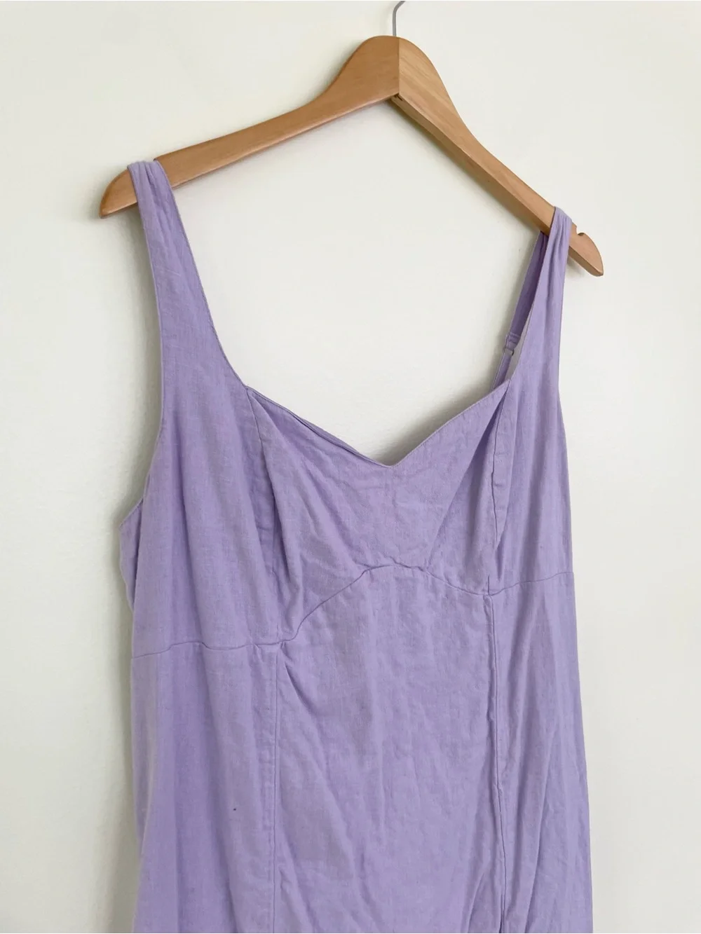 Abercrombie & Fitch Linen Blend Lilac Sweetheart Neckline Mini Dress XL Purple